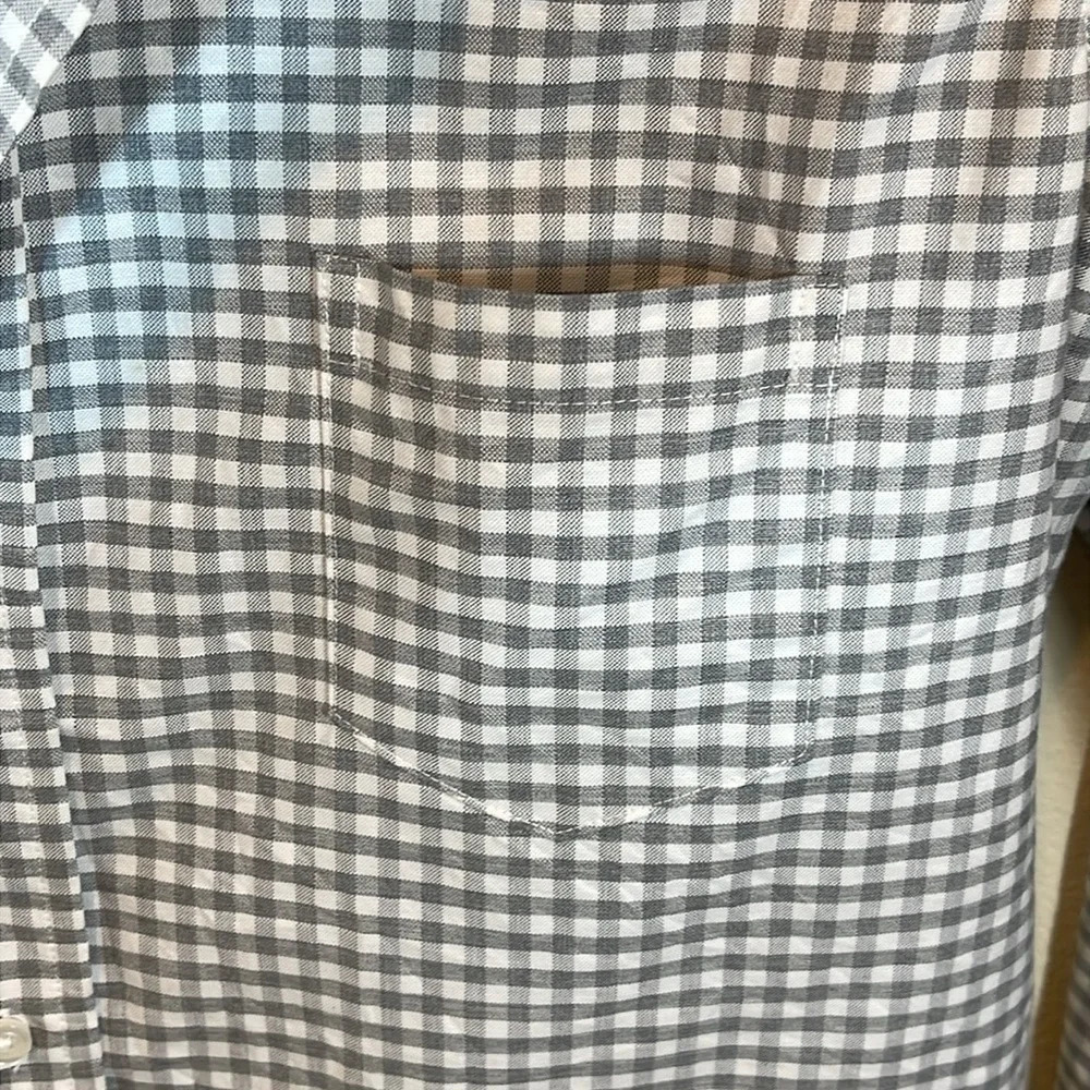 Frank & Eileen Barry Check Button-Up Shirt In Gra… - image 7